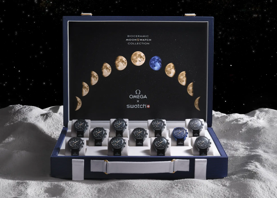 Valigetta Swatch Omega Moonshine gold Orbis